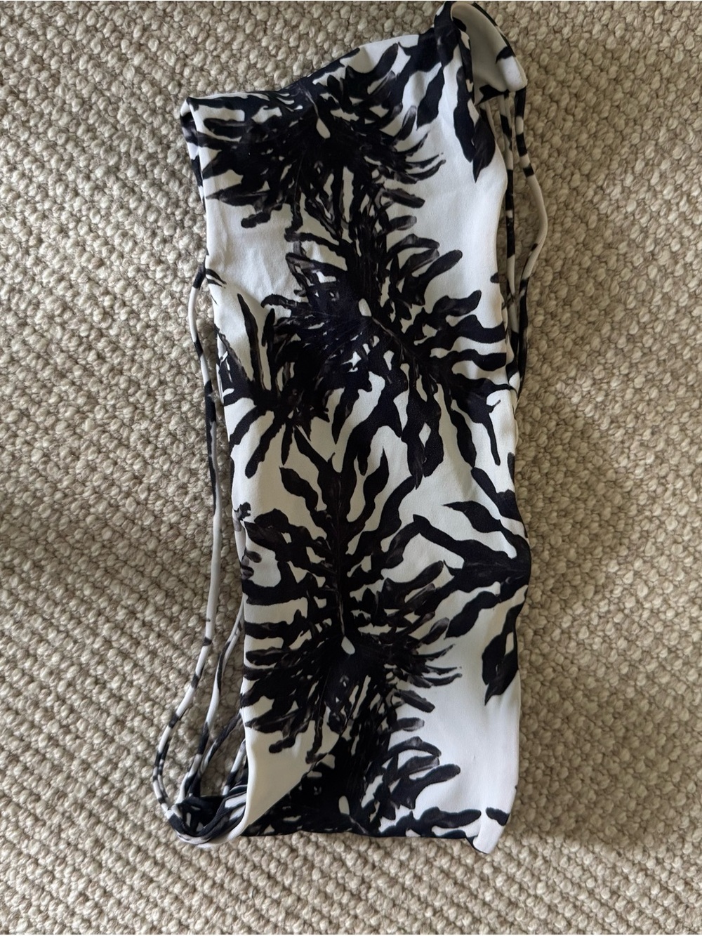 Mikoh Black and White Printed Bikini Top